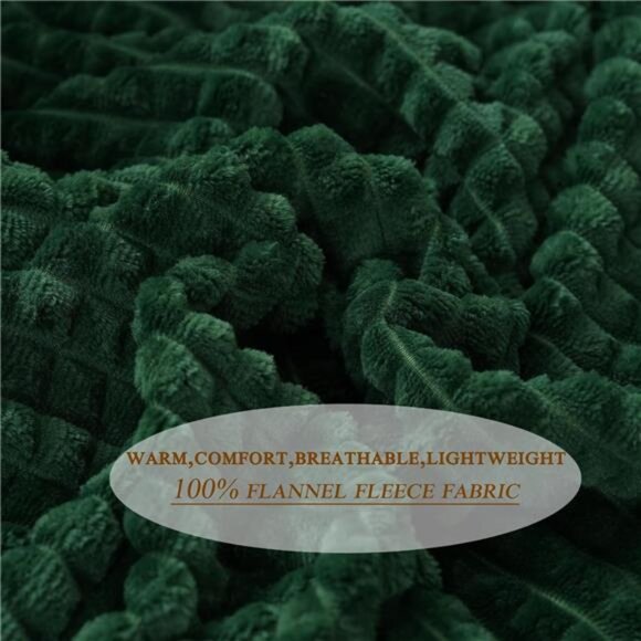 Green Throw Blanket 50"×60" Decorations Fleece Super Soft Plush Fuzzy Cozy Blank - Picture 4 of 7